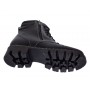 Bocanci dama din piele naturala imblaniti cu fermoar Negru GK02NP